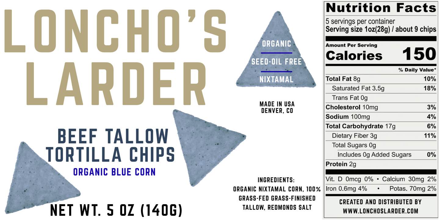 Nixtamal Corn Tallow Chips (Beef)