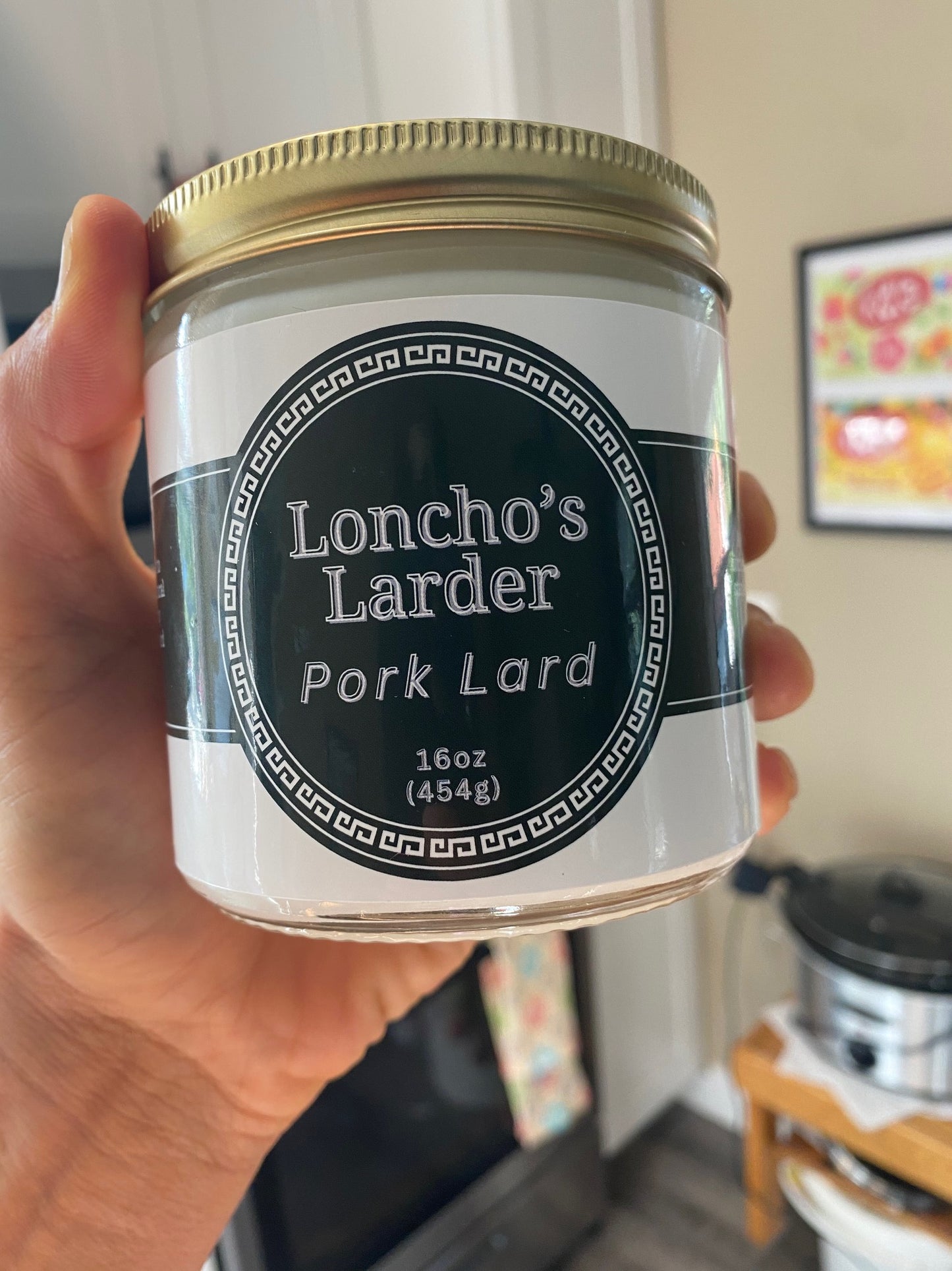 16 oz Glass Jar of Lard